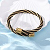 304 Stainless Steel Torque Bangles for Women BJEW-P310-21MC-2