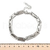 304 Stainless Steel Rectangle Link Chains Bracelets for Men & Women BJEW-D042-43P-5