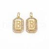 Brass Micro Pave Clear Cubic Zirconia Pendants KK-S356-767B-1