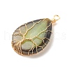 Natural Crackle Agate Pendants PALLOY-JF01527-03-4