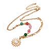 Sun Alloy Plastic Pearl Pendant Necklaces for Women NJEW-U013-11G-2