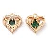 Brass & Glass & Cubic Zirconia Charms KK-G468-54G-03-1