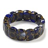 Synthetic Rectangle Gold Clinquant Stone Stretch Bracekets G-P549-01A-2