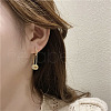 Column Brass Micro Pave Clear Cubic Zirconia Hoop Earrings FS-WG79CEB-01-2