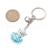 Glass Seed & Plastic Pearl & Alloy Keychain KEYC-MZ00025-04-3