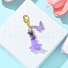 Alloy Enamel Butterfly & Acrylic Flower Pendant Decoration HJEW-JM01556-03-2