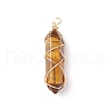 Natural & Synthetic Mixed Stone Double Terminal Pointed Pendants PALLOY-JF01743-01-2