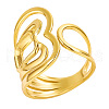 Stylish Irregular Heart-shaped 304 Stainless Steel Cuff Ring for Women BB8988-2-1