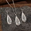 Teardrop Retro Style Alloy Dangle Earrings & Pendant Necklaces Sets FS-WG48B94-01-2