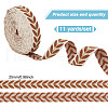 GOMAKERER about 10.5~11 yards Ethnic Style Polycotton Jacquard Leaf Ribbons OCOR-GO0001-15D-2