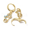 Real 18K Gold Plated Brass Dangle Leverback Earrings EJEW-A033-23G-04-2