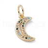 Rack Plating Brass Micro Pave Cubic Zirconia Charms KK-G451-24G-1