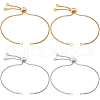 Beebeecraft 10Pcs 2 Colors Adjustable 304 Stainless Steel Bracelet Making STAS-BBC0004-83-1