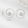 Elegant S925 Sterling Silver Leaf Stud Earrings UF1536-5
