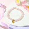 Natural Rose Quartz Beads Stretch Bracelets for Women BJEW-JB11351-01-1