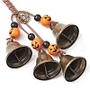 Halloween Theme Iron Bell Pendant Decoration HJEW-JM02473-4