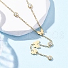 304 Stainless Steel Crystal Rhinestone Butterfly Lariat Necklaces NJEW-R026-12G-1