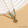 Vintage Christmas Stainless Steel & Synthetic Turquoise Pendant Necklaces for Women HS2328-7-1