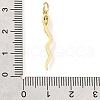Snake Brass Micro Pave Cubic Zirconia Pendants KK-V007-007G-01-3
