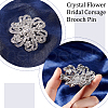 AHADERMAKER 2Pcs Crystal Rhinestone Flower Brooch Pins JEWB-GA0001-26-4