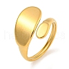 Ion Plating(IP) 304 Stainless Steel Oval Open Cuff Ring for Women RJEW-A043-33G-1