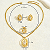Elegant Stainless Steel Hollow Oval Earrings & Necklaces & Rings Set for Women GE9857-2