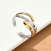 304 Stainless Steel Double Color Cuff Rings RJEW-S635-01GP-H-3