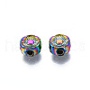 Rack Plating Rainbow Color Alloy Beads PALLOY-S180-337-3