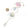 Heart Acrylic & Brass Ring Hanging Ornaments HJEW-JM02023-3