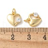 Brass Micro Pave Clear Cubic Zirconia Pendants KK-Q031-44G-06-3