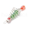 Christmas Theme Copper Wired Glass Big Pendants PALLOY-JF02857-02-4