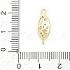 Brass Clear Cubic Zirconia Connector Charms KK-Z094-06G-01-3