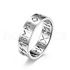 Non-Tarnish Hollow Word Stainless Steel Finger Rings FIND-PW0020-13C-P-1