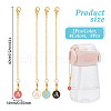 Flat Round with Letter A Alloy Enamel Pendant Decoration HJEW-AB00704-2