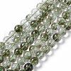 K9 Glass Imitation Green Lodolite Quartz/Garden Quartz Beads Strand GLAA-G086-02B-1