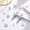 Beebeecraft 8Pcs 2 Style Brass Micro Pave Cubic Zirconia Hoop Earrings KK-BBC0001-40-5