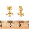 304 Stainless Steel Tiny Airplane Stud Earrings with 316 Stainless Steel Pins for Women EJEW-J043-01G-2