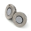 Brass Micro Pave Clear Cubic Zirconia Magnetic Clasps KK-A230-02D-P-2