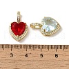 Brass Micro Pave Cubic Zirconia Pendants KK-C058-22G-3