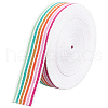 10 Yards Polycotton Striped Ribbon OCOR-WH0003-023-1