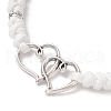 Heart Alloy Charm Bracelets BJEW-JB11503-01-4