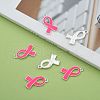 October Breast Cancer Pink Awareness Ribbon Alloy Enamel Pendants ENAM-E262-S-6