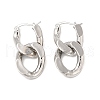Brass Double Interlocking Oval Dangle Hoop Earrings for Women EJEW-E275-05P-1