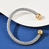 304 Stainless Steel Cuff Bangles BJEW-M136-01D-PG-2