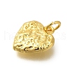 Texture Heart Rack Plating Brass Pendants Charms KK-I716-10G-2