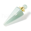 Natural Green Aventurine Faceted Cone Openable Perfume Bottle Big Pendants G-L524-18G-13-2