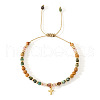 Gothic Style Natural Mixed Gemstone Braided Bead Bracelets for Women Men XZ1206-2