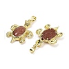 Synthetic Goldstone & Brass Pendants KK-F887-01G-14-2