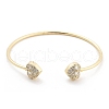 Rack Plating Brass Micro Pave Cubic Zirconia Cuff Bangles BJEW-C073-01G-2