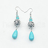 Bohemian Zinc Alloy Synthetic Turquoise Dangle Earrings LQ8241-6-1